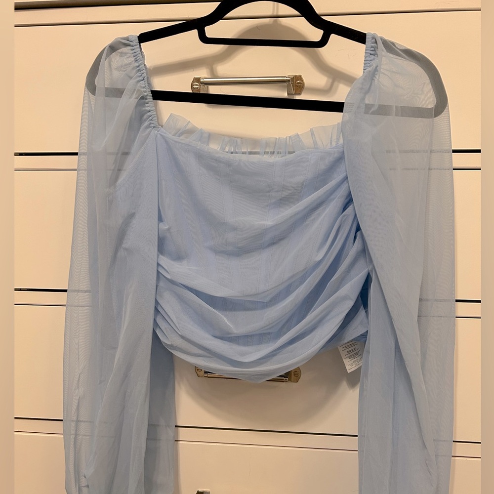 Beautiful mesh long sleeve top with boning